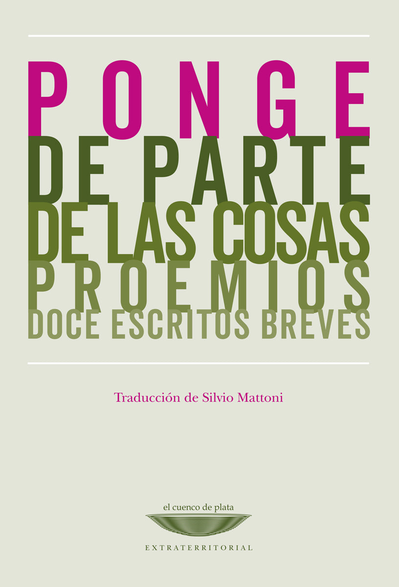 DE PARTE DE LAS COSAS proemios-doce escritos breves