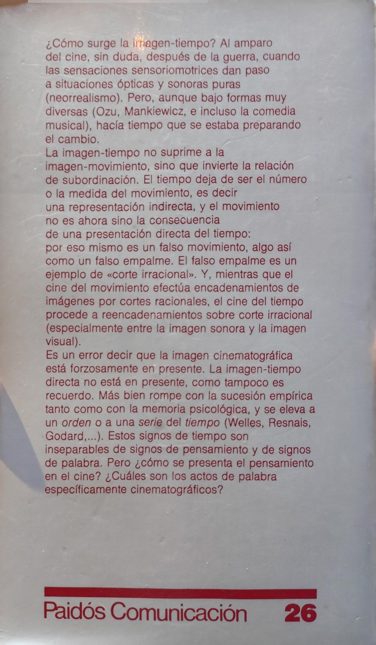 LA IMAGEN-MOVIMIENTO/LA IMAGEN-TIEMPO estudios sobre cine 1 y 2