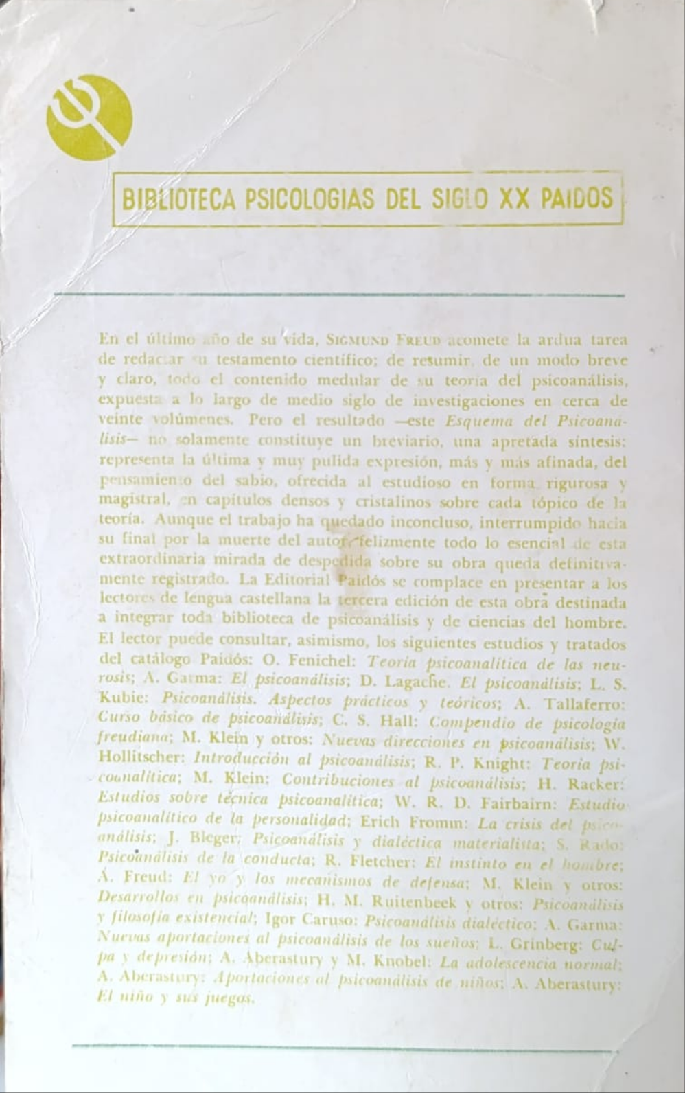 ESQUEMA DEL PSICOANÁLISIS