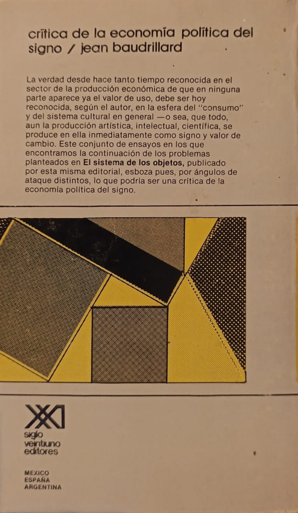 CRÍTICA DE LA ECONOMÍA POLÍTICA DEL SIGNO