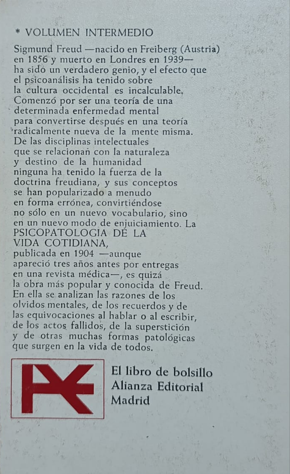 PSICOPATOLOGIA DE LA VIDA COTIDIANA