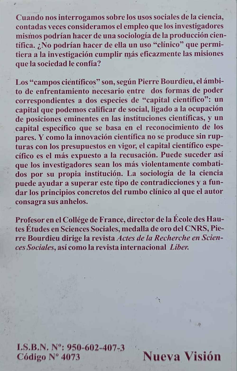 LOS USOS SOCIALES DE LA CIENCIA