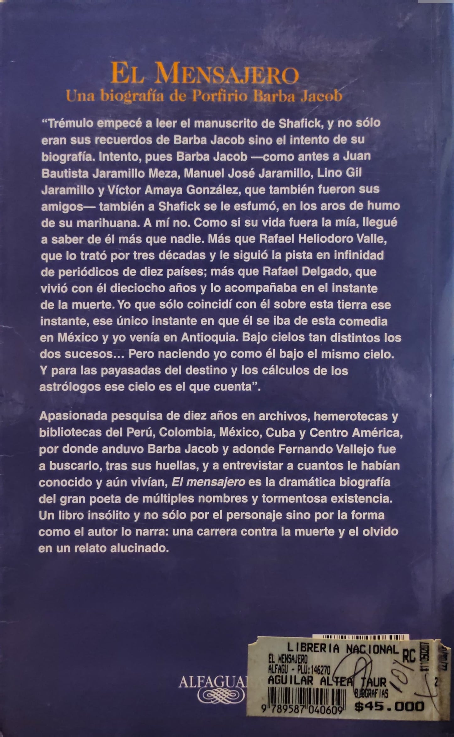EL MENSAJERO una biografía de Porfirio Barba Jacob