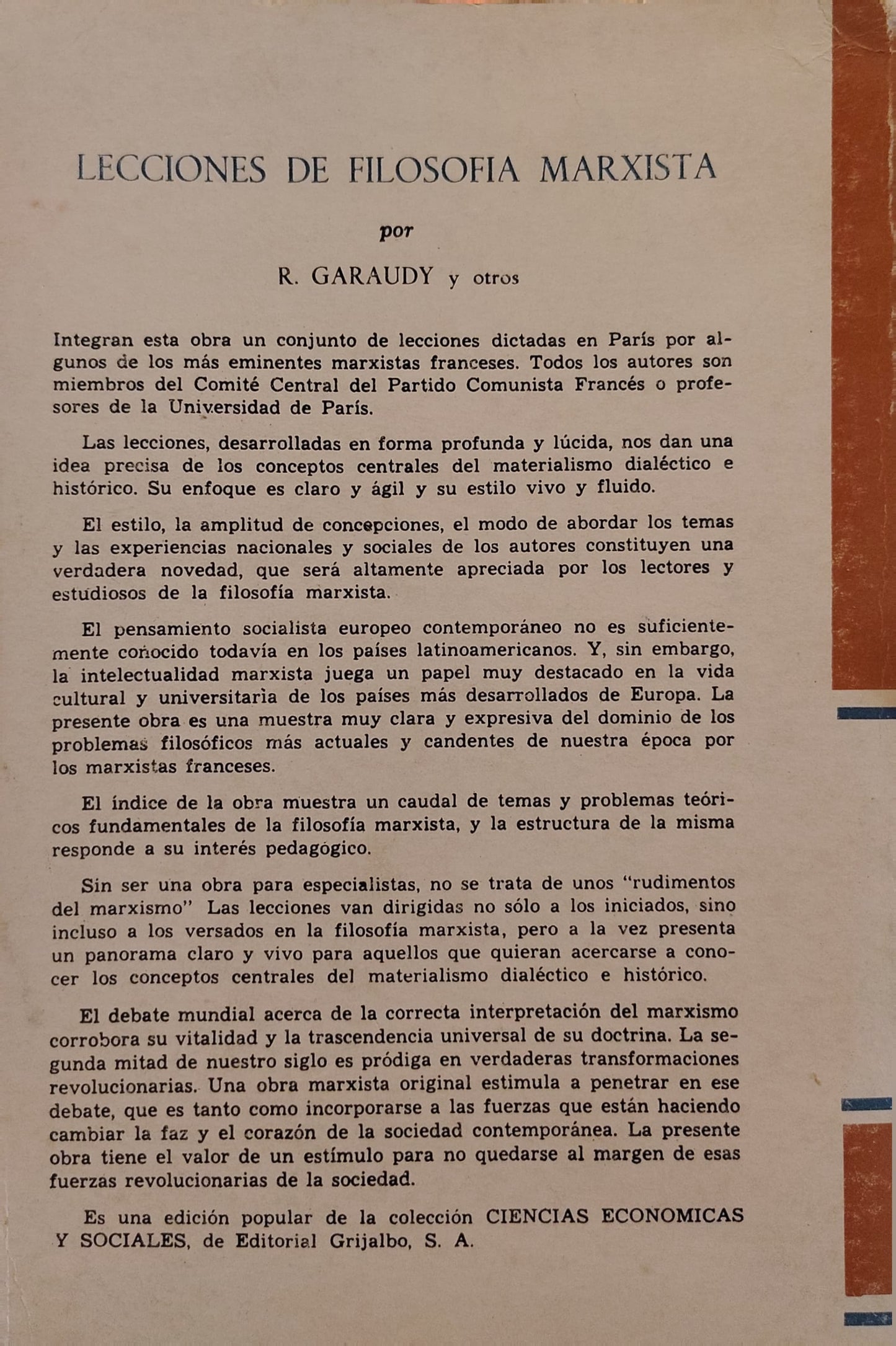 LECCIONES DE FILOSOFÍA MARXISTA