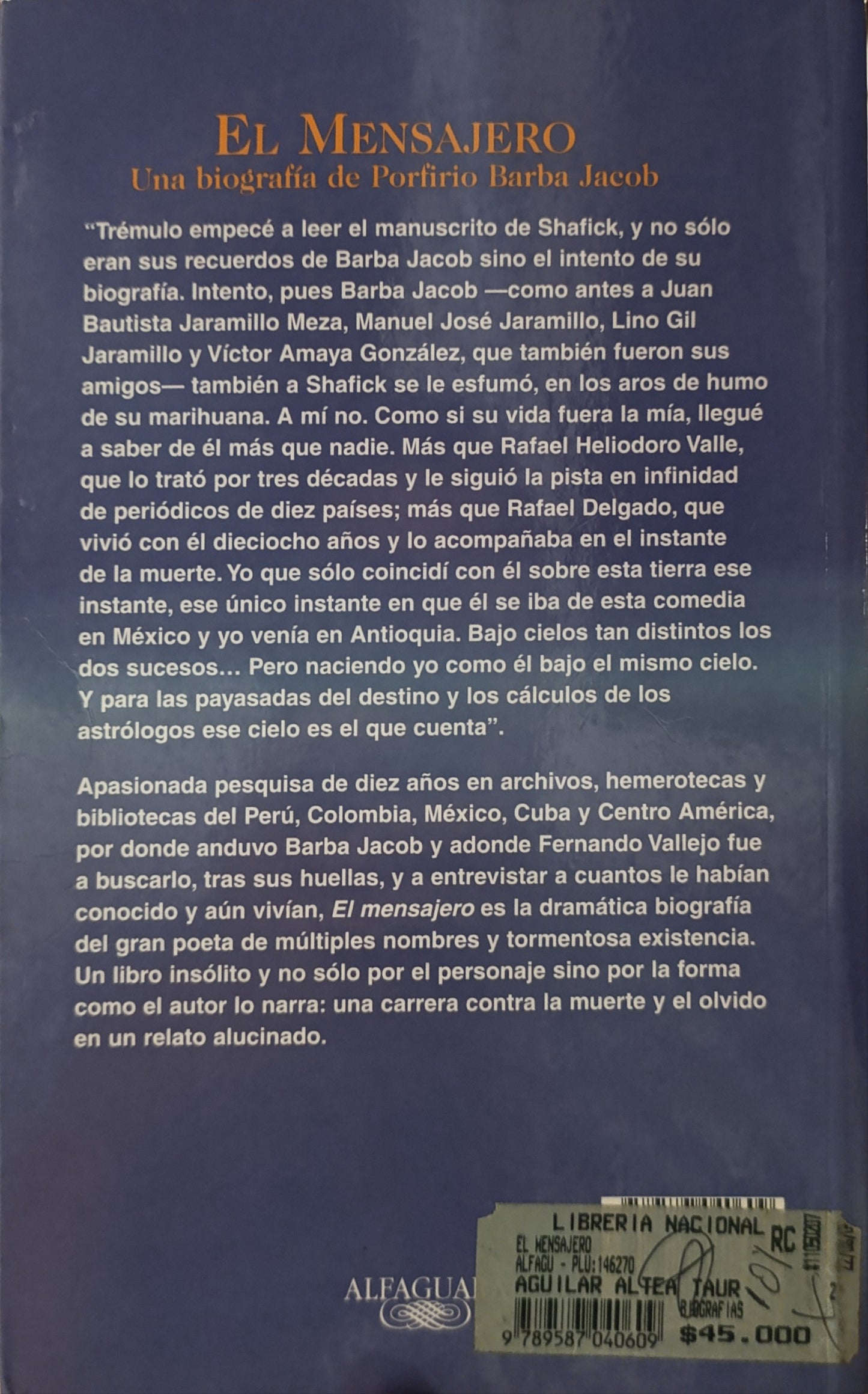 EL MENSAJERO/FERNANDO VALLEJO