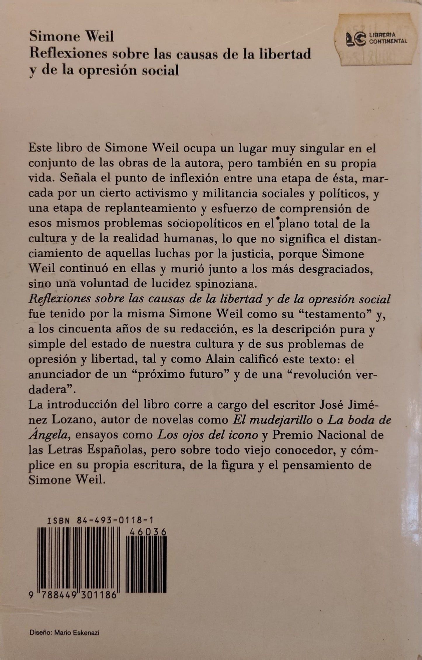 REFLEXIONES SOBRE LAS CAUSAS DE LA LIBERTAD Y DE LA OPRESIÓN SOCIAL