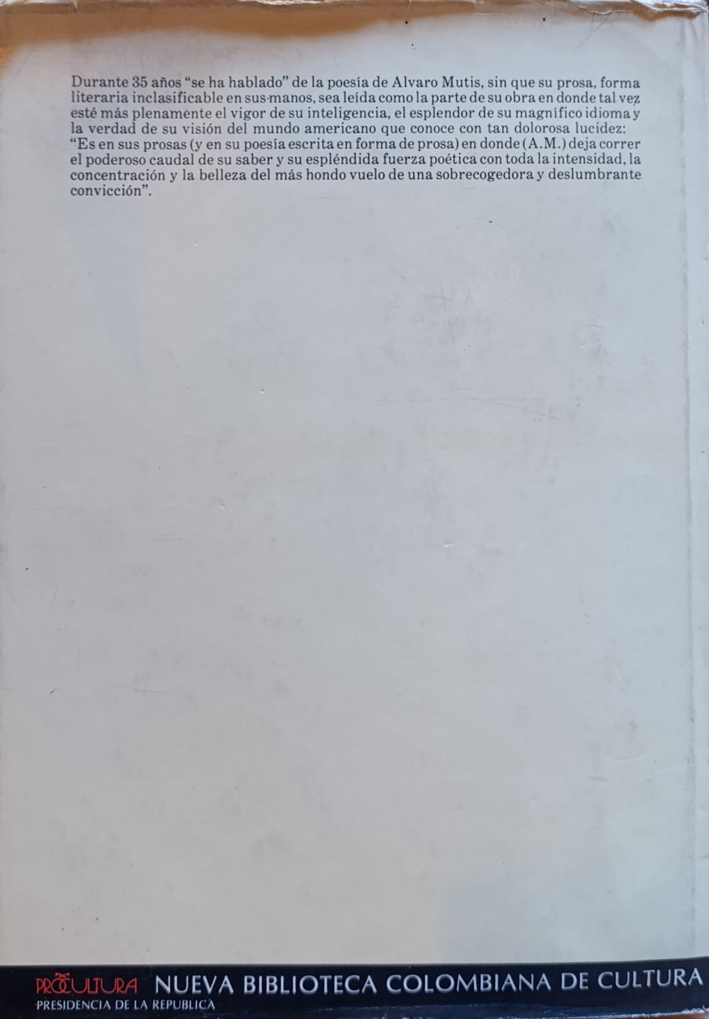 POESIA Y PROSA/ ALVARO MUTIS