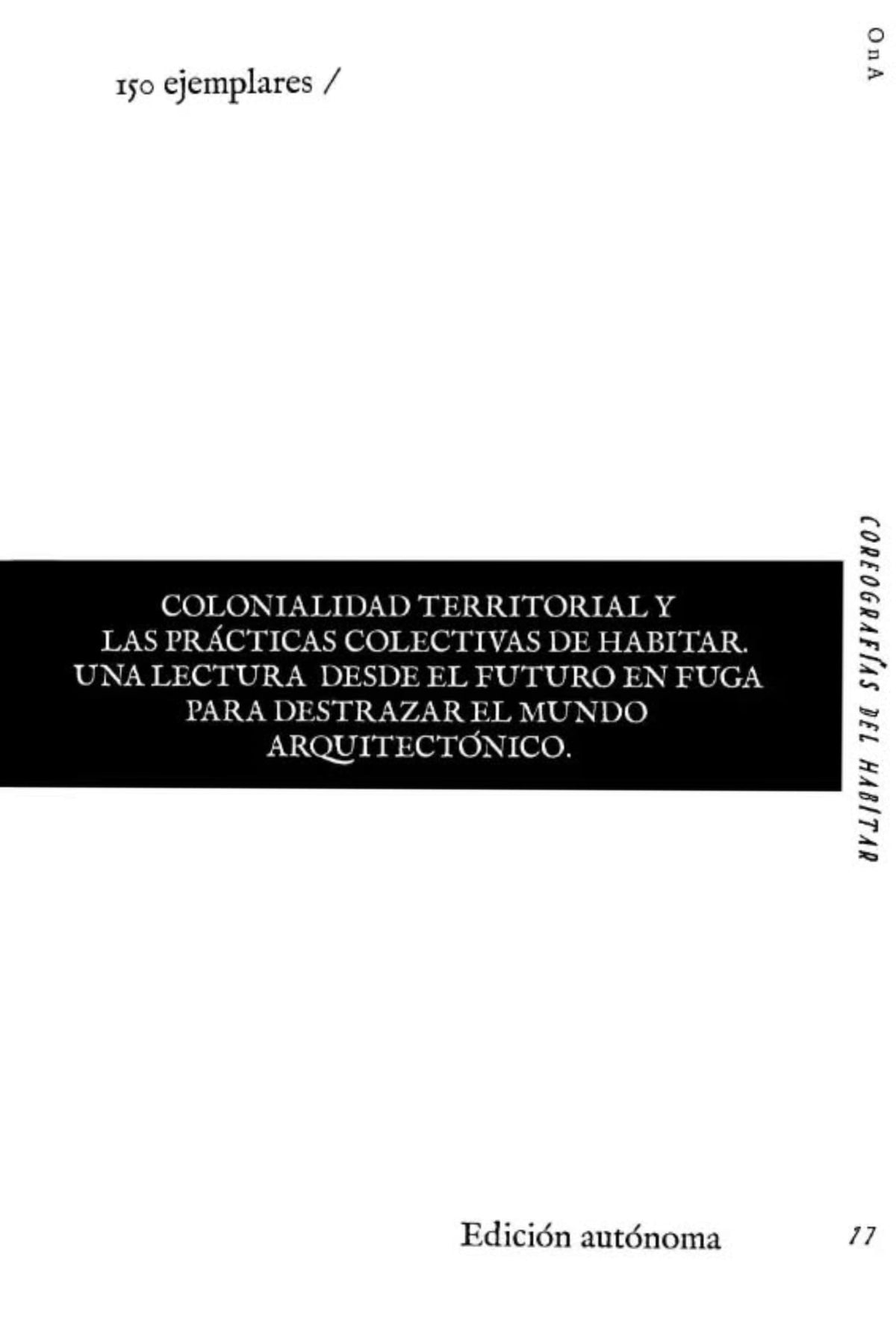 COREOGRAFÍAS DEL HABITAR