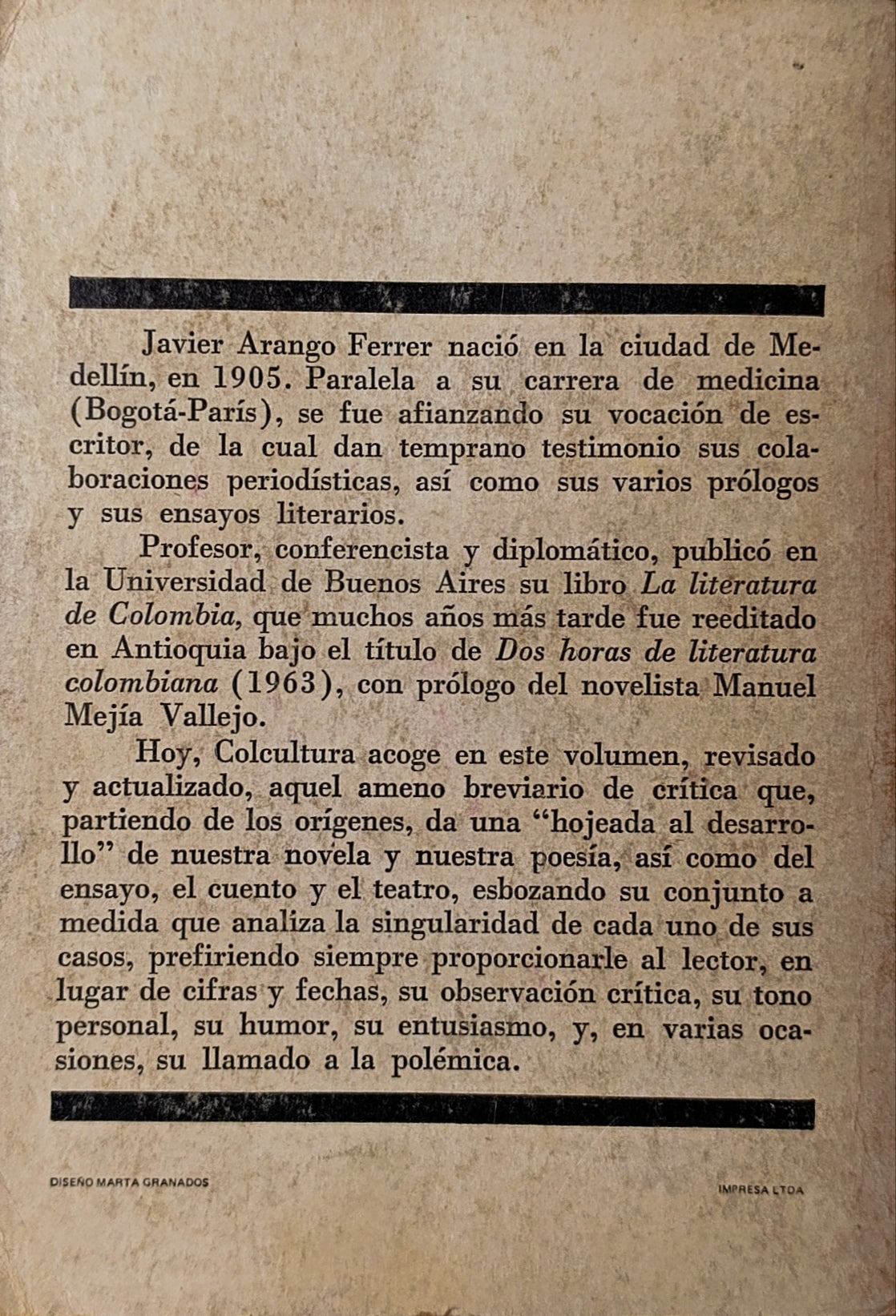 HORAS DE LITERATURA COLOMBIANA