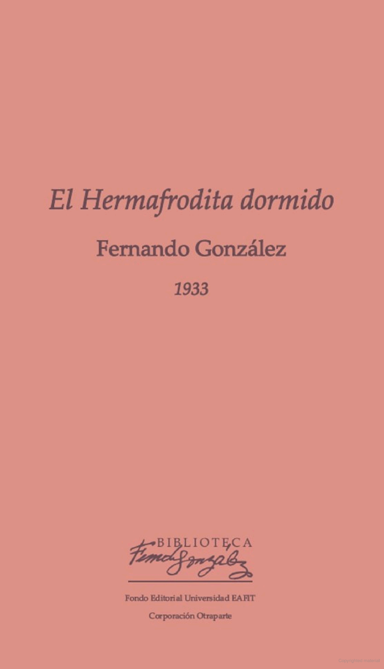 EL HERMAFRODITA DORMIDO