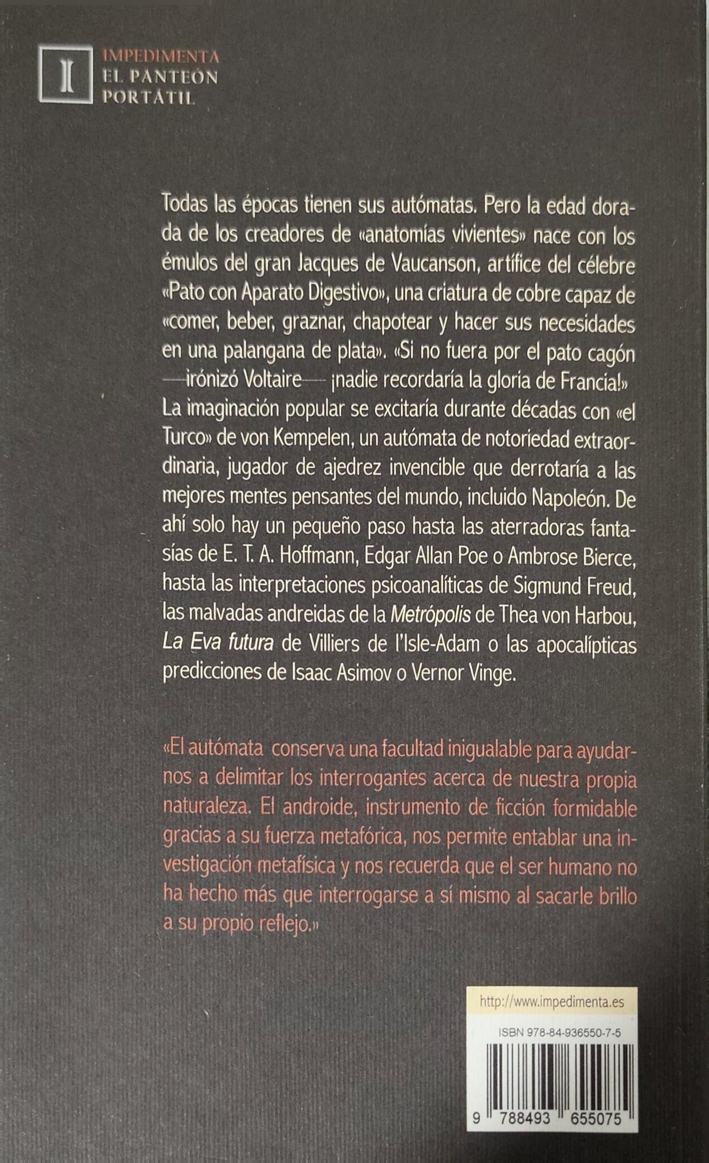 EL RIVAL DE PROMETEO vidas de Autómatas Ilustres