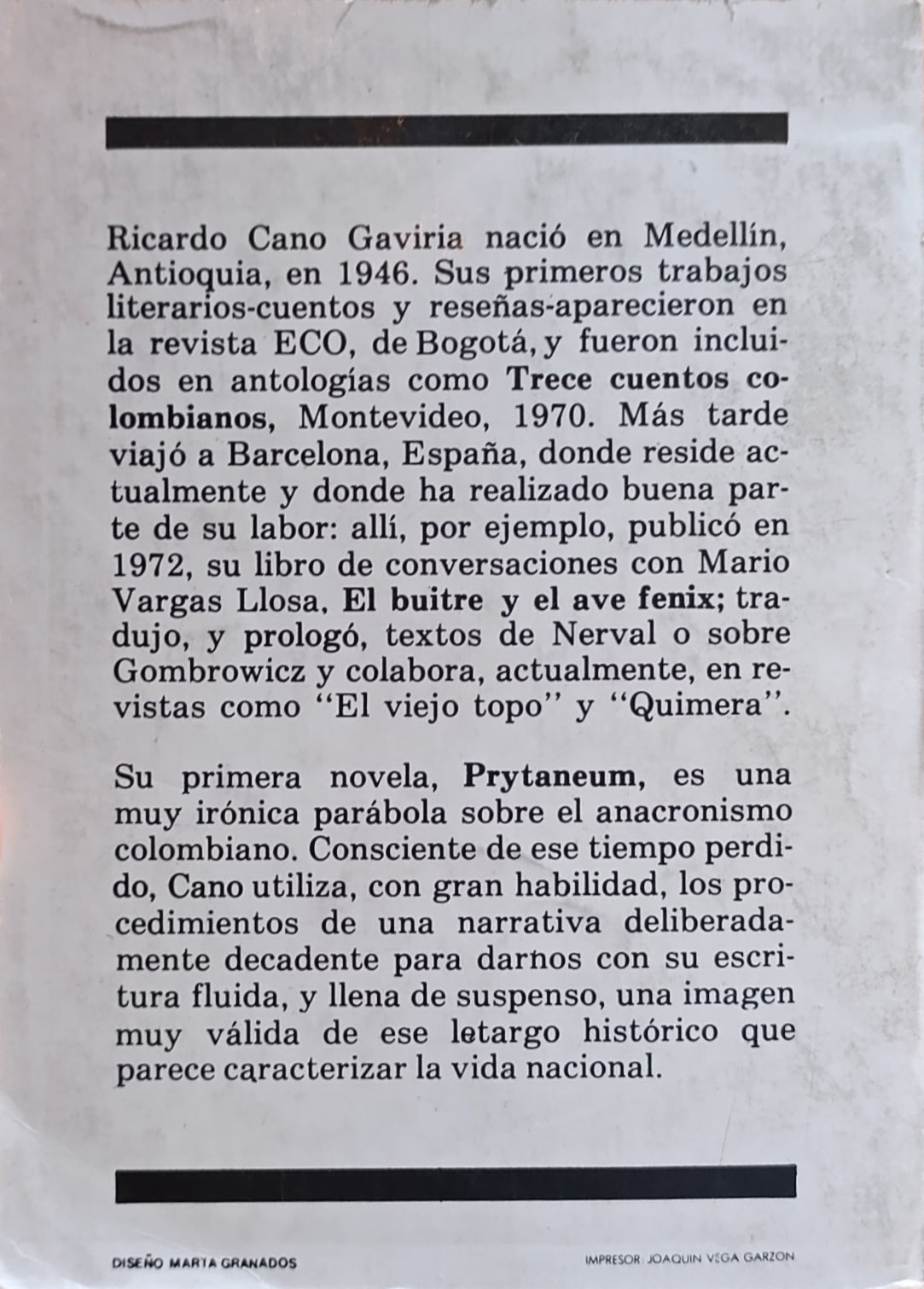 PRYTANEUM/ RICARDO CANO GAVIRIA
