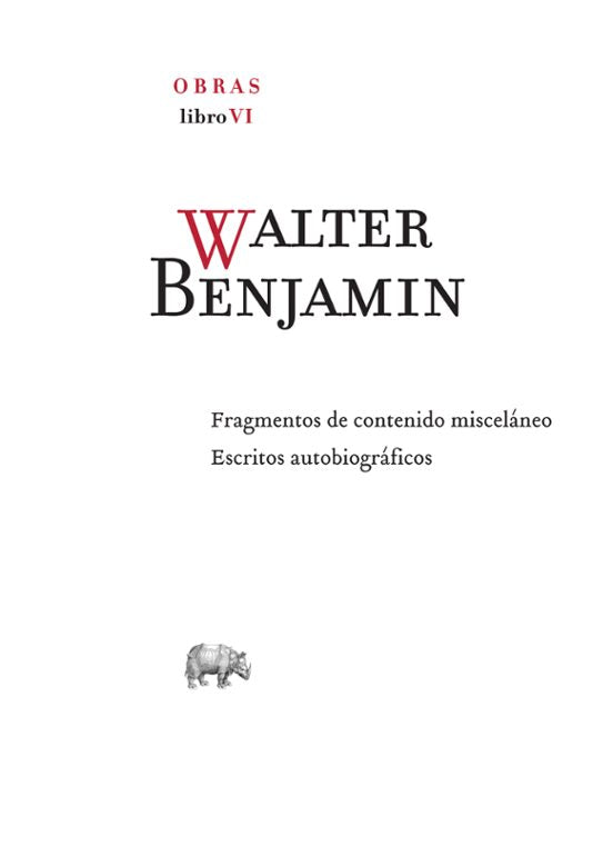 WALTER BENJAMIN OBRAS LIBRO VI