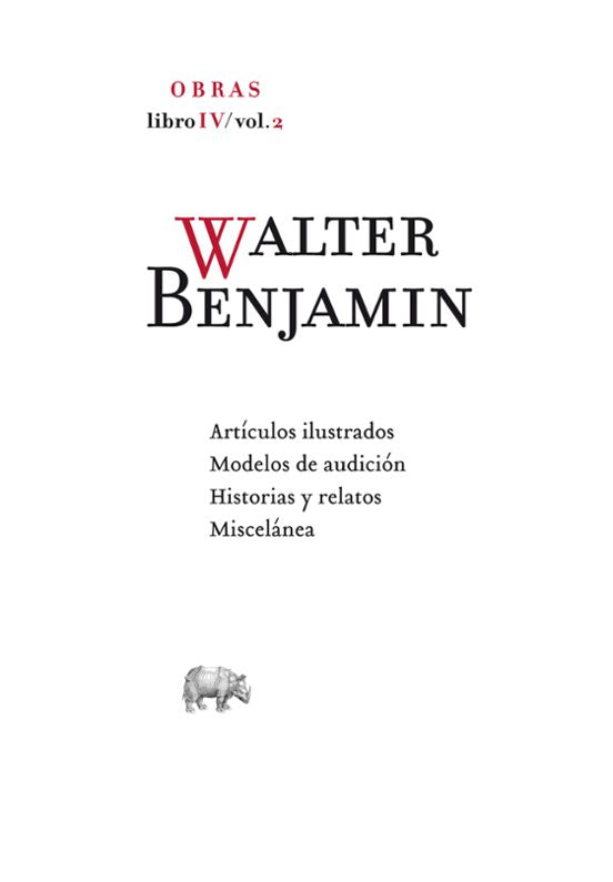WALTER BENJAMIN OBRAS LIBRO IV/VOL 2