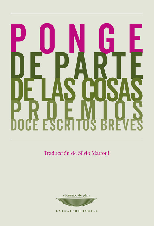 DE PARTE DE LAS COSAS proemios-doce escritos breves