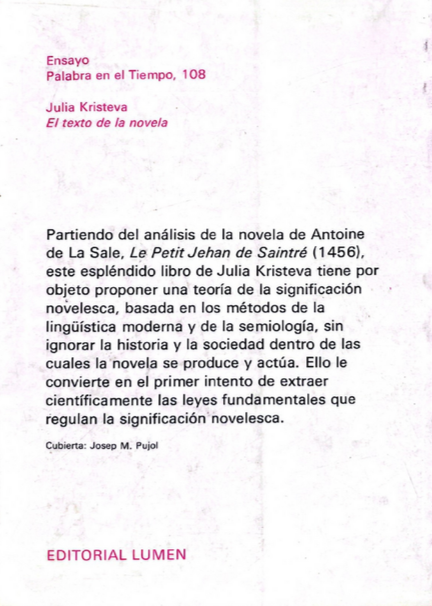 El texto de la novela