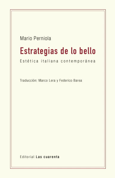 ESTRATEGIA DE LO BELLO estética italiana contemporánea