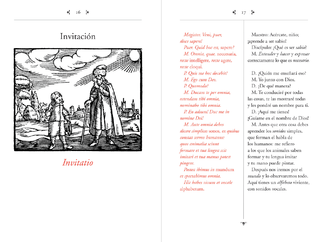 ORBIS SENSUALIUM PICTUS imágenes y nombres de todas las cosas fundamentales en el mundo y de las actividades de la vida