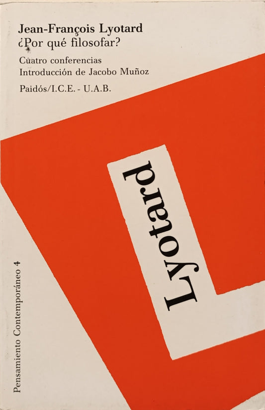 POR QUE FILOSOFAR( JEAN-FRANCOS LYOTARD