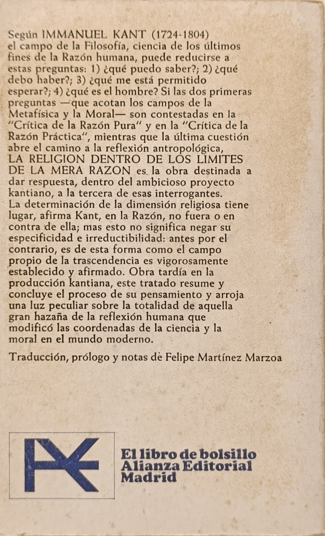 LA RELIGION DENTRO DE LOS LIMITES