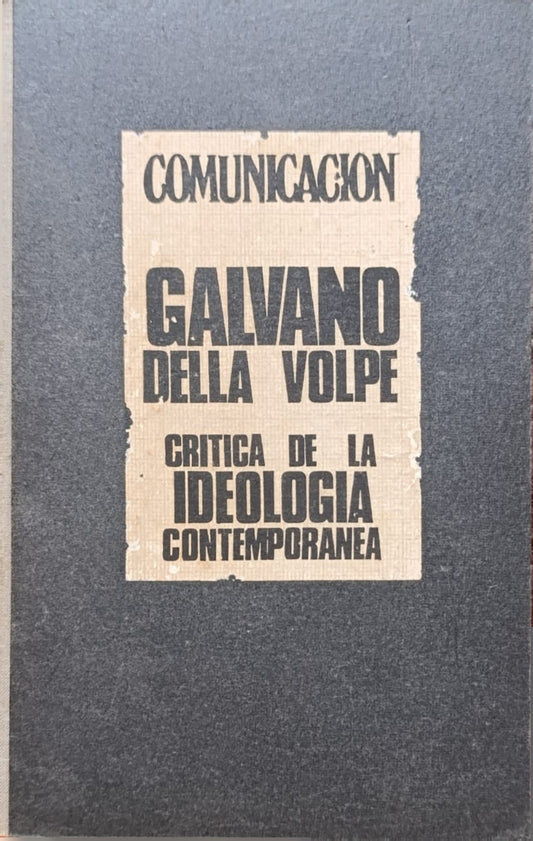 CRITICA DE LA IDEOLOGIA CONTEMPORANEA
